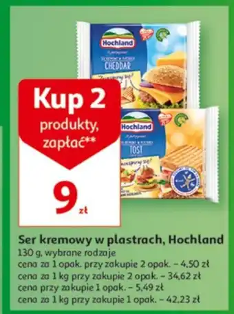 Auchan Ser kremowy w plastrach, Hochland 130 g oferta