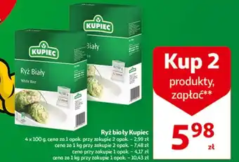 Auchan Ryż biały Kupiec 4 x 100 g oferta
