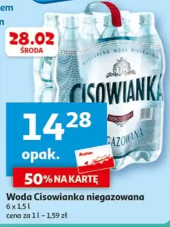 Auchan Woda Cisowianka niegazowana 6x1,5 l oferta
