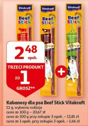 Auchan Kabanosy dla psa Beef Stick Vitakraft 12 g oferta