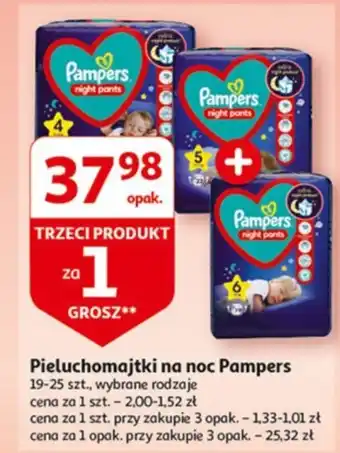 Auchan Pieluchomajtki na noc Pampers 19-25 szt. oferta