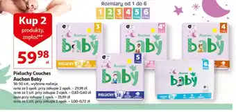 Auchan Pieluchy Couches Auchan Baby 36-50 szt. oferta