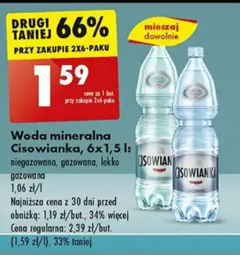 Biedronka Woda mineralna Cisowianka 6x1,5 l oferta