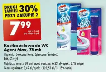 Biedronka Kostka żelowa do WC Agent Max, 75 ml oferta