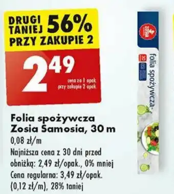 Biedronka Folia spożywcza Zosia Samosia, 30 m oferta