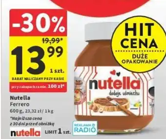 Intermarche Nutella 600 g oferta