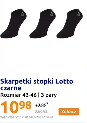 Action Skarpetki stopki Lotto czarne oferta