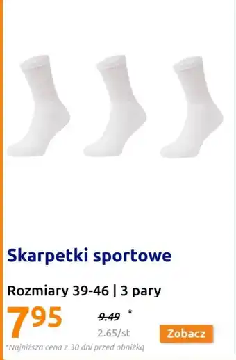 Action Skarpetki sportowe 3 pary oferta