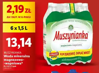 Lidl MUSZYNIANKA Woda mineralna magnezowo wapniowa 6x1,5l oferta