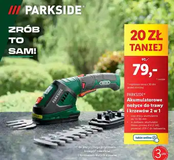Lidl PARKSIDE Akumulatorowe nożyce do trawy i krzewów 2 w 1 oferta