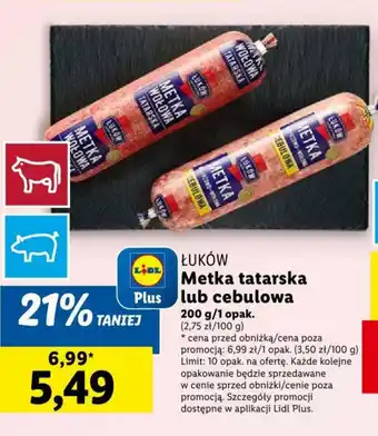 Lidl ŁUKÓW Metka tatarska lub cebulowa 200g oferta