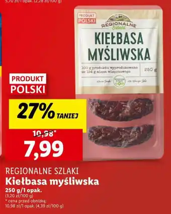 Lidl REGIONALNE SZLAKI Kiełbasa myśliwska 250g oferta