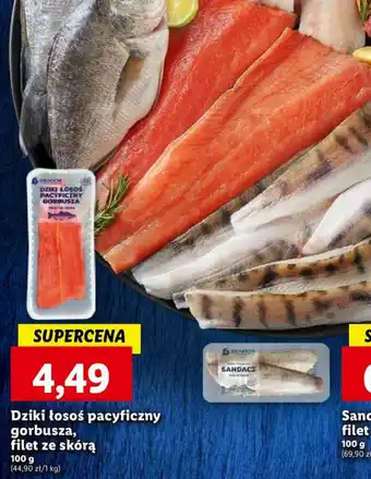 Lidl Dziki łosoś pacyficzny gorbusza filet ze skórą 100g oferta