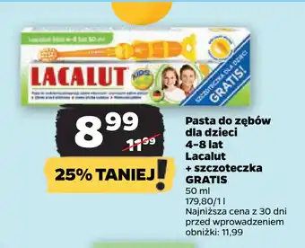 Netto Pasta do zębów dla dzieci 4–8 lat Lacalut + szczoteczka GRATIS oferta