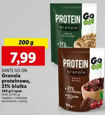 Lidl SANTE GO ON Granola proteinowa 21% białka 200g oferta