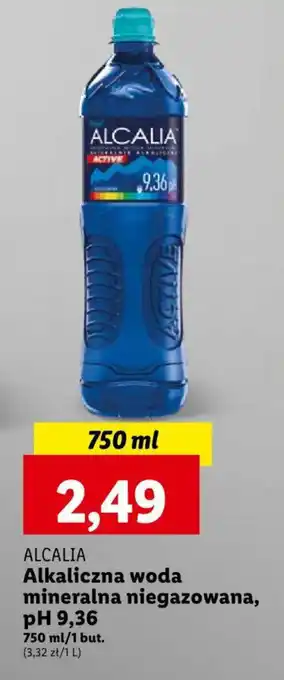 Lidl ALCALIA Alkaliczna woda mineralna niegazowana pH 9,36 750ml oferta