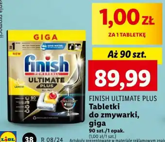 Lidl FINISH ULTIMATE PLUS Tabletki do zmywarki, giga 90szt oferta