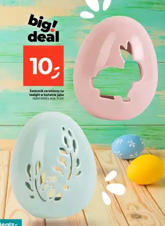 Dealz Świecznik ceramiczny na tealight w kształcie jajka oferta
