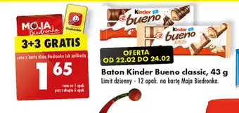 Biedronka Baton Kinder Bueno classic, 43 g oferta