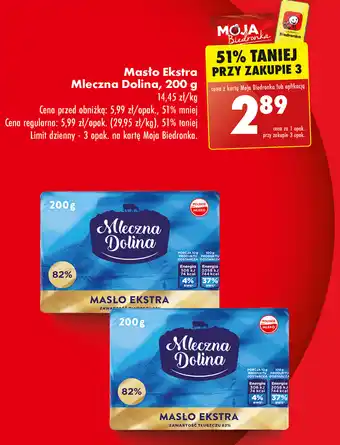 Biedronka Masło Ekstra Mleczna Dolina, 200 g oferta