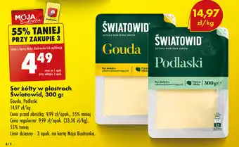 Biedronka Ser żółty w plastrach Światowid, 300 g oferta