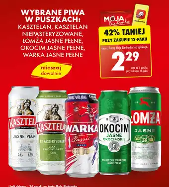 Biedronka WYBRANE PIWA W PUSZKACH oferta