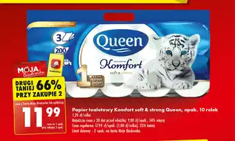 Biedronka Papier toaletowy Komfort soft & strong Queen, opak. 10 rolek oferta