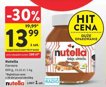 Intermarche Nutella Ferrero 600g oferta
