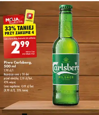 Biedronka Piwo Carlsberg, 500 ml oferta