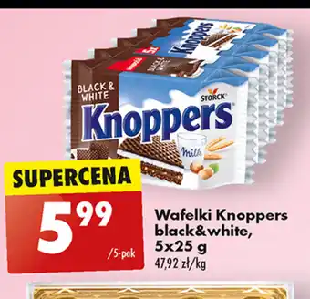 Biedronka Wafelki Knoppers black&white, 5x25 g oferta