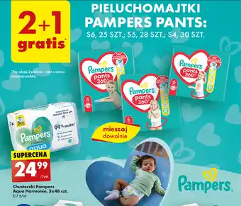 Biedronka Chusteczki Pampers Aqua Harmonie, 3x48 szt. oferta