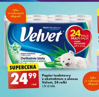 Biedronka Papier toaletowy z ekstra z aloesu Velvet 24 rolki oferta