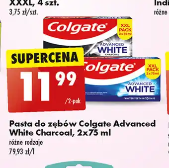 Biedronka Pasta do zębów Colgate Advanced White Charcoal, 2x75 ml oferta