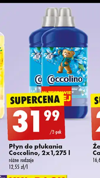 Biedronka Płyn do płukania Coccolino, 2x 1,275l oferta