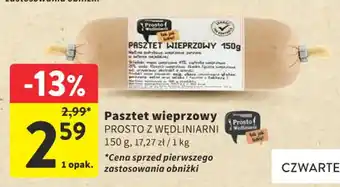 Intermarche Pasztet wieprzowy PROSTO Z WĘDLINIARNI 150g oferta