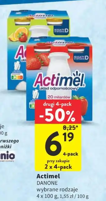 Intermarche Actimel DANONE 4x100g oferta