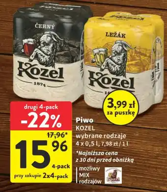 Intermarche Piwo KOZEL 4x0,5l oferta