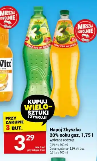 Twój Market Napój Zbyszko 20% soku gaz, 1,75 l oferta