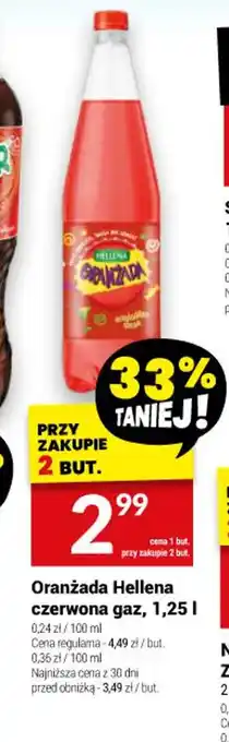 Twój Market Oranżada Hellena czerwona gaz, 1,25 l oferta