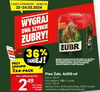 Twój Market Piwo Żubr, 4x500 ml oferta