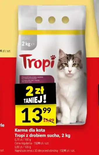 Twój Market Karma dla kota Tropi z drobiem sucha, 2 kg oferta