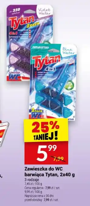 Twój Market Zawieszka do WC barwiąca Tytan, 2x40 g oferta