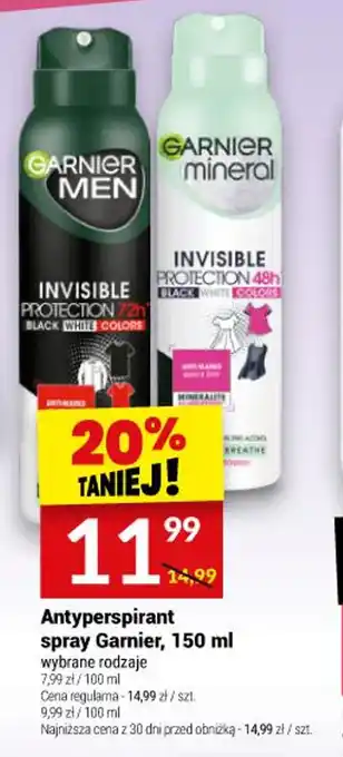 Twój Market Antyperspirant spray Garnier, 150 ml oferta