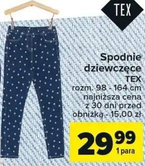 Carrefour Spodnie dziewczęce TEX oferta