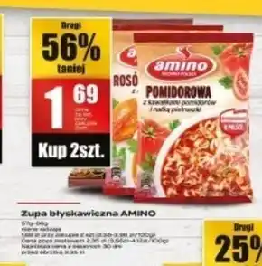 Amino Zupa błyskawiczna pomidorowa z kawałkami pomidorów i natką pietruszki 61 g
