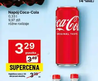 Delikatesy Centrum Napój Coca-Cola 0,33l oferta
