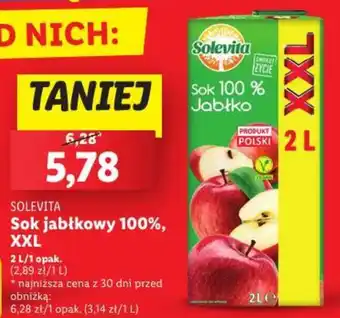 Lidl SOLEVITA Sok jabłkowy 100% 2l oferta
