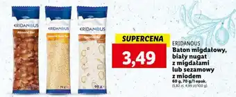Lidl ERIDANOUS Baton migdałowy biały nugat z migdałami lub sezamowy z miodem 60 g oferta