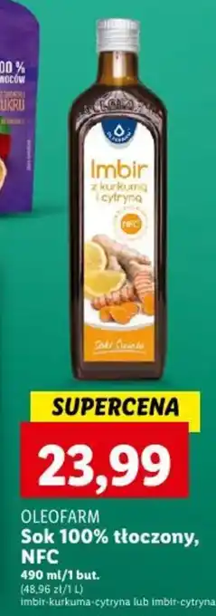 Lidl OLEOFARM Sok 100% tłoczony NFC 490ml oferta