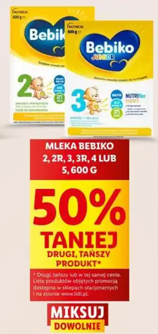 Lidl MLEKA BEBIKO 2 2R 3 3R 4 LUB 5 600 G oferta